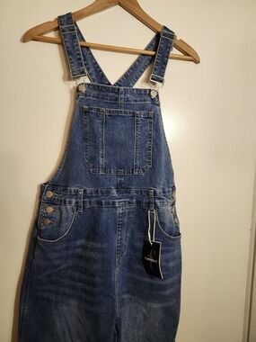 Flamingal Denim Overalls - Blue Women's Jeans - Size Medium
